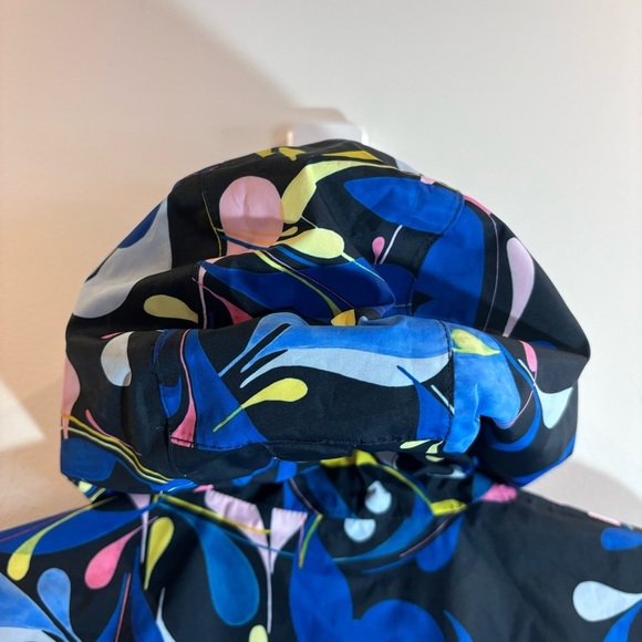 HELLY HANSEN Sz M Rain Jacket Hooded Floral Styled Pattern Pockets Vented Lining - Picture 6 of 10